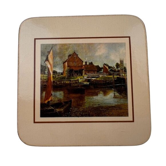 Vintage John Constable 6 English Art Print Coasters Mats Square 4" Cork-Backed - Picture 7 of 12